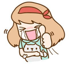 Ribbon and her cats sticker #866942