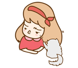 Ribbon and her cats sticker #866945