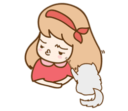 Ribbon and her cats sticker #866945