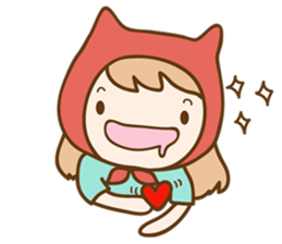 Ribbon and her cats sticker #866947