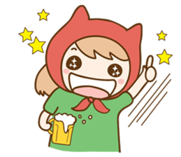 Ribbon and her cats sticker #866949