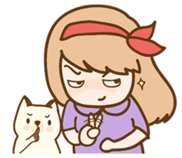 Ribbon and her cats sticker #866954