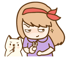 Ribbon and her cats sticker #866954