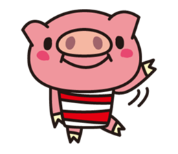 Pig of the striped pattern sticker #868439