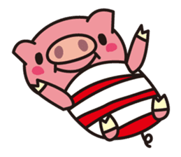 Pig of the striped pattern sticker #868441