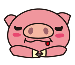 Pig of the striped pattern sticker #868445