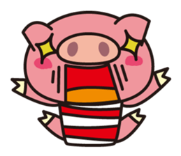 Pig of the striped pattern sticker #868446