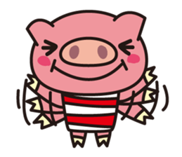 Pig of the striped pattern sticker #868449