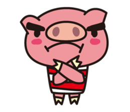 Pig of the striped pattern sticker #868450