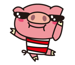 Pig of the striped pattern sticker #868452