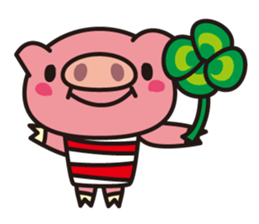Pig of the striped pattern sticker #868454