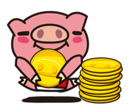 Pig of the striped pattern sticker #868457