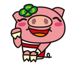 Pig of the striped pattern sticker #868458