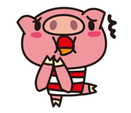 Pig of the striped pattern sticker #868461