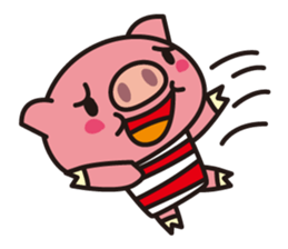 Pig of the striped pattern sticker #868462