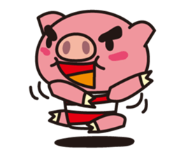 Pig of the striped pattern sticker #868463