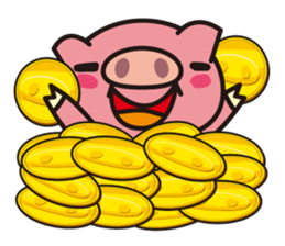 Pig of the striped pattern sticker #868464