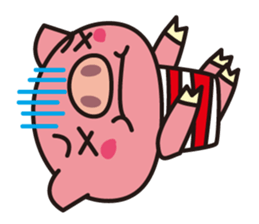 Pig of the striped pattern sticker #868465
