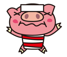 Pig of the striped pattern sticker #868466