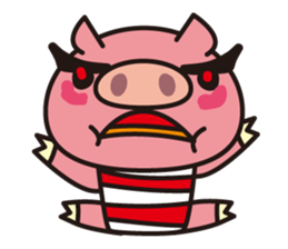 Pig of the striped pattern sticker #868467