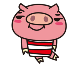 Pig of the striped pattern sticker #868469