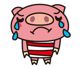 Pig of the striped pattern sticker #868470