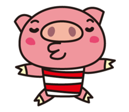 Pig of the striped pattern sticker #868471