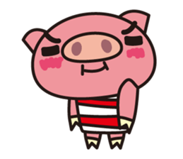 Pig of the striped pattern sticker #868472