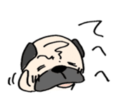 sloth pug sticker #868680