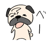 sloth pug sticker #868681