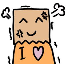 Paper bag mask sticker #872307