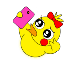 She is girlishly cute a chick sticker #872960