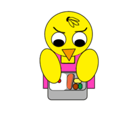 She is girlishly cute a chick sticker #872971