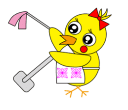 She is girlishly cute a chick sticker #872972