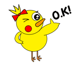 She is girlishly cute a chick sticker #872990