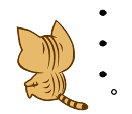 Gloomy brown striped cat sticker #873734