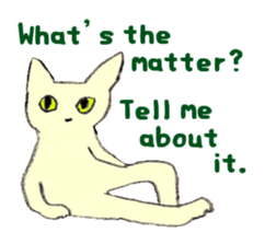 Miro Neko [green Cat] English version sticker #874411