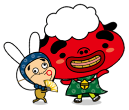 Festival rabbit of Shishiyan and two sticker #875564