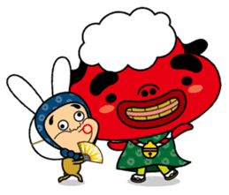 Festival rabbit of Shishiyan and two sticker #875564