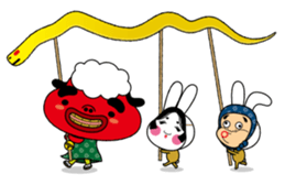 Festival rabbit of Shishiyan and two sticker #875585