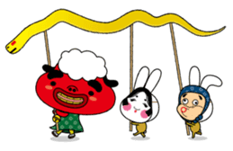 Festival rabbit of Shishiyan and two sticker #875585