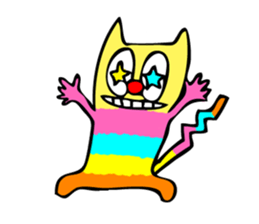 Colorful cat Sticker sticker #878675
