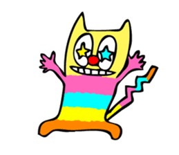 Colorful cat Sticker sticker #878675