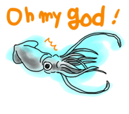 Deepsea fish and sealife English version sticker #881797