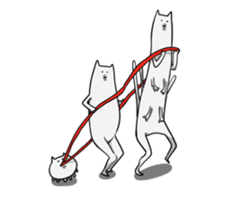 white slippery cat sticker #882119