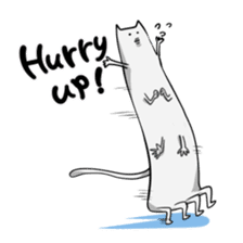 white slippery cat sticker #882132