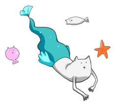 white slippery cat sticker #882137