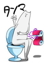 white slippery cat sticker #882152