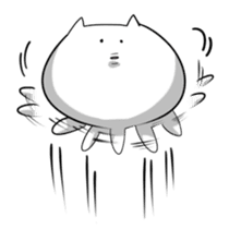 white slippery cat sticker #882158