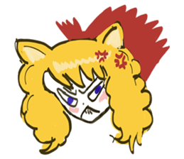 Cat and cat girl sticker #882369